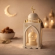 Ramadan Metal Lantern - White &ndash; Ideal as a gift or for the home d&eacute;cor