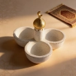 Ramadan Triple Bowl Serving D&eacute;cor  - White &ndash; A contemporary architectural centerpiece for your festive table