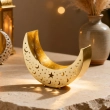 Crescent Storage D&eacute;cor &ndash; A sparkling celestial sanctuary for your festive keepsakes.Golden color