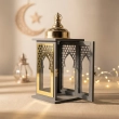 Lantern with Domed Top &amp; Ornate Arch- Grey  &ndash; A graceful beacon of traditional artistry and modern elegance