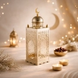 Crescent Lantern - Gold  Color&ndash; Ideal as a gift or for the home d&eacute;cor