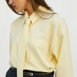 Women&rsquo;s Minimalist Long Sleeve Blouse with Stitched Circular Sleeve Detail &ndash; Comfy Relaxed Fit Top &ndash; Timeless Daily Wear