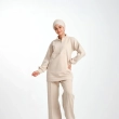 Women&rsquo;s Relaxed Fit Quarter-Zip Tunic and Wide-Leg Pants Set for Effortless Comfort and Modest Style