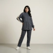 Women&rsquo;s Two-Piece Athletic Set &ndash; Side-Stripe Zip-Up Jacket and Matching Joggers &ndash; Casual Activewear- Grey