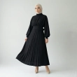 Women&rsquo;s Flowy Long-Sleeve Top and Pleated Maxi Skirt for Effortless Elegance and Modest Looks