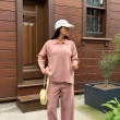 Women&rsquo;s Knit Polo Shirt and Wide-Leg Pants Set for Effortless Elegance and Loungewear Looks &ndash; Dusty Rose