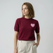 Women&rsquo;s Casual Knit T-Shirt With Playful Front Heart Detail, Ideal For Relaxed Everyday Styling