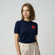 Women&rsquo;s Casual Knit T-Shirt With Playful Front Heart Detail, Ideal For Relaxed Everyday Styling