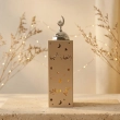 Large Minaret Container with Ramadan Light - Grey &ndash; A radiant blend of tradition and elegance for your festive table
