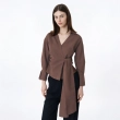 Women&rsquo;s Tie-Front Long Sleeve Shirt For Elegant Everyday And Smart-Casual Looks