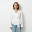 Women&rsquo;s Tie-Front Long Sleeve Shirt For Elegant Everyday And Smart-Casual Looks