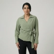 Women&rsquo;s Tie-Front Long Sleeve Shirt For Elegant Everyday And Smart-Casual Looks