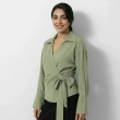 Women&rsquo;s Tie-Front Long Sleeve Shirt For Elegant Everyday And Smart-Casual Looks
