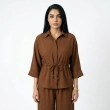 Women&rsquo;s Belted Waist Shirt For Elegant And Smart Casual Wear