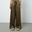 Women&rsquo;s Relaxed-Fit Satin Pants &ndash; Flowing &amp; Luxurious Everyday And Elegant Essential &ndash; Olive Green