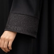 Women's Elegant Closed Abaya with Tonal Embroidery &amp; Textured Sleeve Cuffs - Premium Crepe Fabric with Matching Sheila - Black