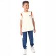 Boys' Cotton T-Shirt with Palm Tree Print - Off-White
