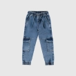 Boys' Stretch Denim Jogger Pants &ndash; Cargo Style with Drawstring Waist - Blue