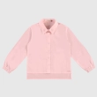 Girls' Long Sleeve Tricoline Shirt &ndash; Embroidered Collar &amp; Mullet Hem - Baby Pink