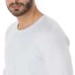 تيشيرت رجالي بأكمام طويلة من ميرنت &ndash; قطن ممشط فاخر، قصة كلاسيك بياقة دائرية، ناعم ومهوّى، أبيض