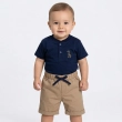 Tip Top Toddler Little Giraffe T-Shirt &amp; Short Set &ndash; Navy Blue &amp; Beige