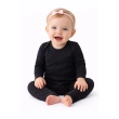 Baby 2-Piece Bodysuit Set &ndash; Long Sleeve Cotton One-Piece with Snap Closures, Soft Ribbed Stretch Fabric for Infants &ndash; Black