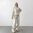 Stylish Women&rsquo;s High-Neck Knitwear Set With Soft Knit Material And Relaxed Fit