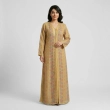 Women's Elegant Regular-Fit Open Kaftan with Belt - Paisley Embroidered Crepe, Festive/Daily Wear