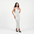 The Aspro Halter Dress - Luminous Textured Finish - White