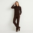 The Padded Sculpt Polo Shirt - Padded Shoulders &amp; Long Sleeves - Brown