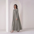 فستان ماكسي نسائي مع وشاح متصل لإطلالة سهرة ملكية - رمادي