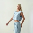 Women's Regular Casual Chic Two-Piece Set - Breezy Summer Elegance - Powder Blue
