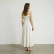 Women's Regular Casual Chic Maxi Dress - Smocked Bodice and Tiered Skirt - White