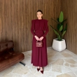 Women's Sleek Long Dress - Evening Wear and Formal Events - Maroon