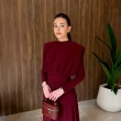 Women's Sleek Long Dress - Evening Wear and Formal Events - Maroon