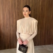 Women's Sleek Long Dress - Evening Wear and Formal Events - Beige