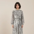 Women's Flowing Maxi Dress With Fabric Belt- Evening Events and Formal Gatherings - Brown