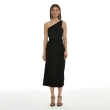Women's Slim One-Shoulder Dress - Cocktail Party &amp; Evening Glam Wear - Black