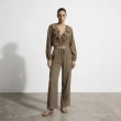 Women's Regular Ruffle Blouse - Romantic Chic &amp; Summer Party Styling - Beige Brown