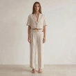 Women's Regular Cropped Blazer - Modern Tailored &amp; Summer Chic Layering - Beige