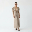 Women's Premium Evening Deep V - Neck Draped Maxi Dress &mdash; Elegant Fluid Formalwear &mdash; High - End Soir&eacute;es, Luxury Resort Wear &amp; Coastal Galas  - Beige