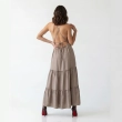 Women's Premium Evening Tiered V - Neck Sleeveless Maxi Dress &mdash; High - End Soir&eacute;es, Luxury Resort Wear &amp; Coastal Galas  - Beige