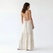 Women's Premium Evening Tiered V - Neck Sleeveless Maxi Dress &mdash; High - End Soir&eacute;es, Luxury Resort Wear &amp; Coastal Galas  - Cream