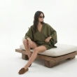 Women's Premium V - Neck Short - Sleeve Top &mdash; Casual Luxury Resort Wear, Daytime Gatherings &amp; Summer Escapes  - Olive Green