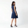 Women's Premium Denim Sleeveless Scoop Neck Short Dress &mdash; Daytime Socials, Weekend Outings &amp; Chic Streetwear  - Dark Blue Denim