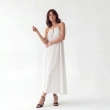 Women's Premium Sleeveless Gathered Maxi Dress Evening Gown &mdash; Coastal Galas, Luxury Resort Wear &amp; Sunset Soir&eacute;es  - White