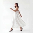 Women's Premium Sleeveless Gathered Maxi Dress Evening Gown &mdash; Coastal Galas, Luxury Resort Wear &amp; Sunset Soir&eacute;es  - White