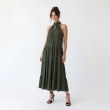 Women's Premium Sleeveless Tiered Maxi Dress Evening Gown &mdash; Coastal Galas, Luxury Resort Wear &amp; Sunset Soir&eacute;es  - Olive Green