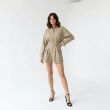 Women's Premium Tailored One - Piece Short Playsuit &mdash; Daytime Socials, Luxury Resort Lounging &amp; Summer Escapes  - Beige