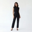 Women's Premium Sleeveless Button - Up Utility Jumpsuit &mdash; Daytime Socials, Urban Escapes &amp; Modern Evening Elegance  - Black